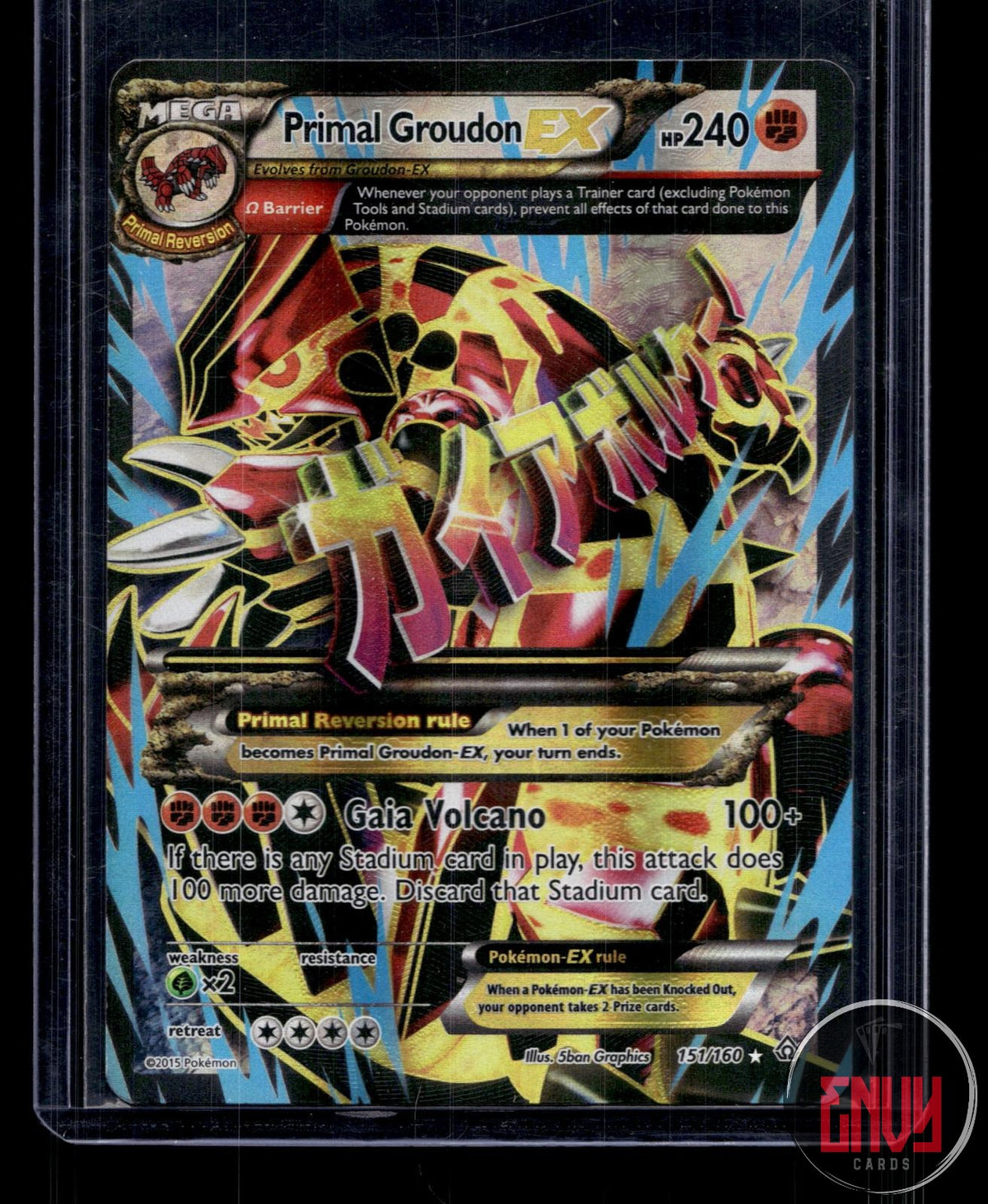 Primal Groudon EX MP 151/160 UR Primal Clash Pokemon Holo