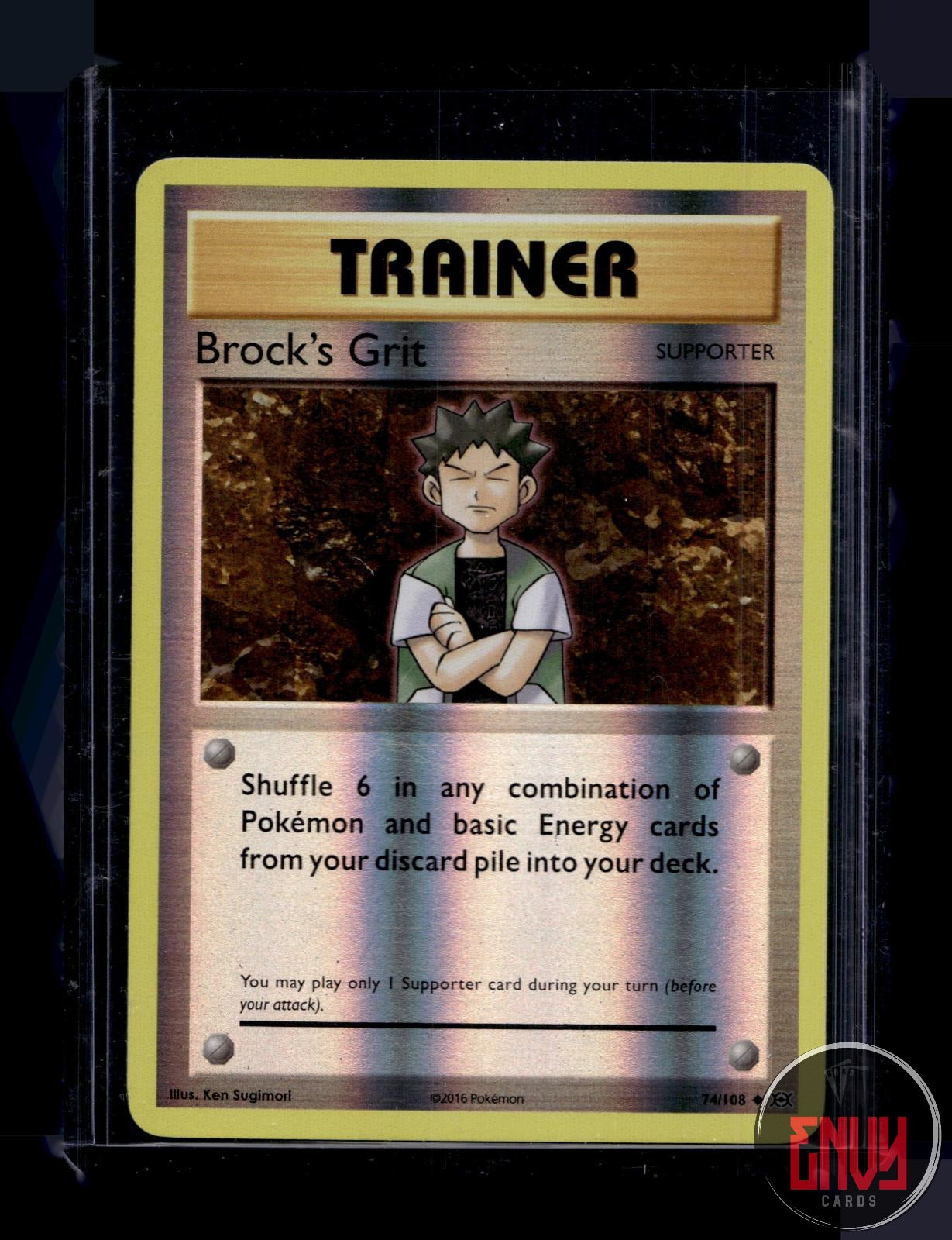 Brock's Grit Near Mint 74/108 Uncommon Evolutions Pokemon Reverse Holo