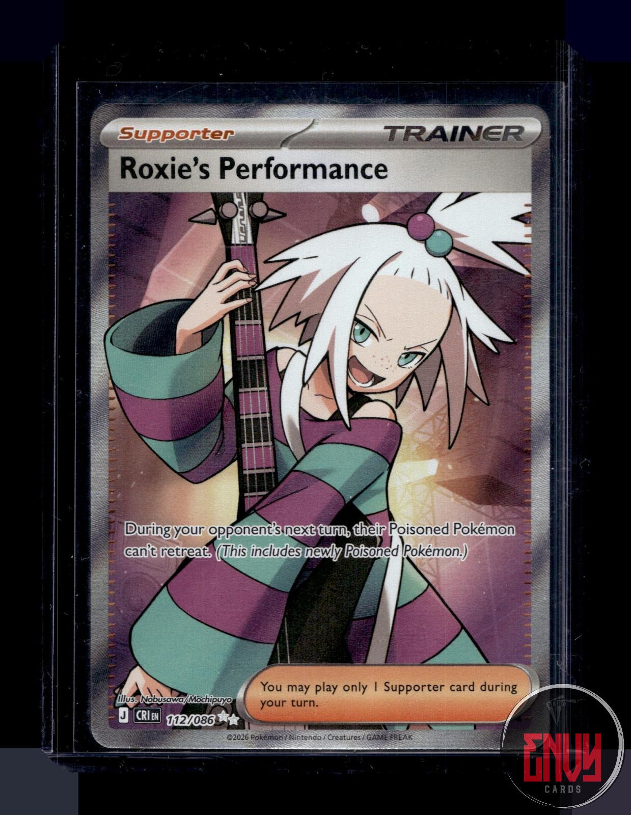 Roxie's Performance Near Mint 112/086 Ultra Rare ME04: Chaos Rising Pokemon