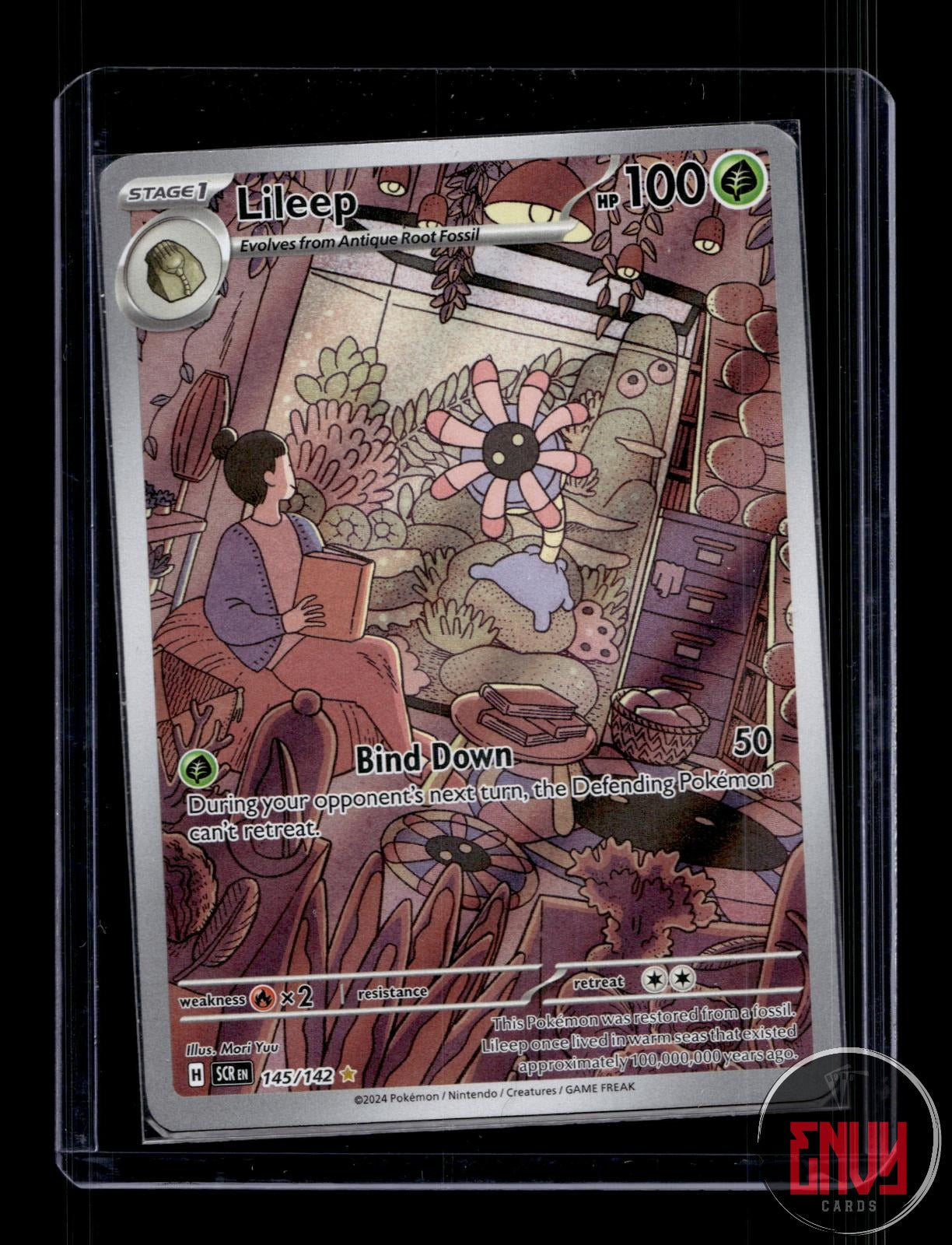 Lileep Near Mint 145/142 Illustration Rare Stellar Crown Pokemon Holo