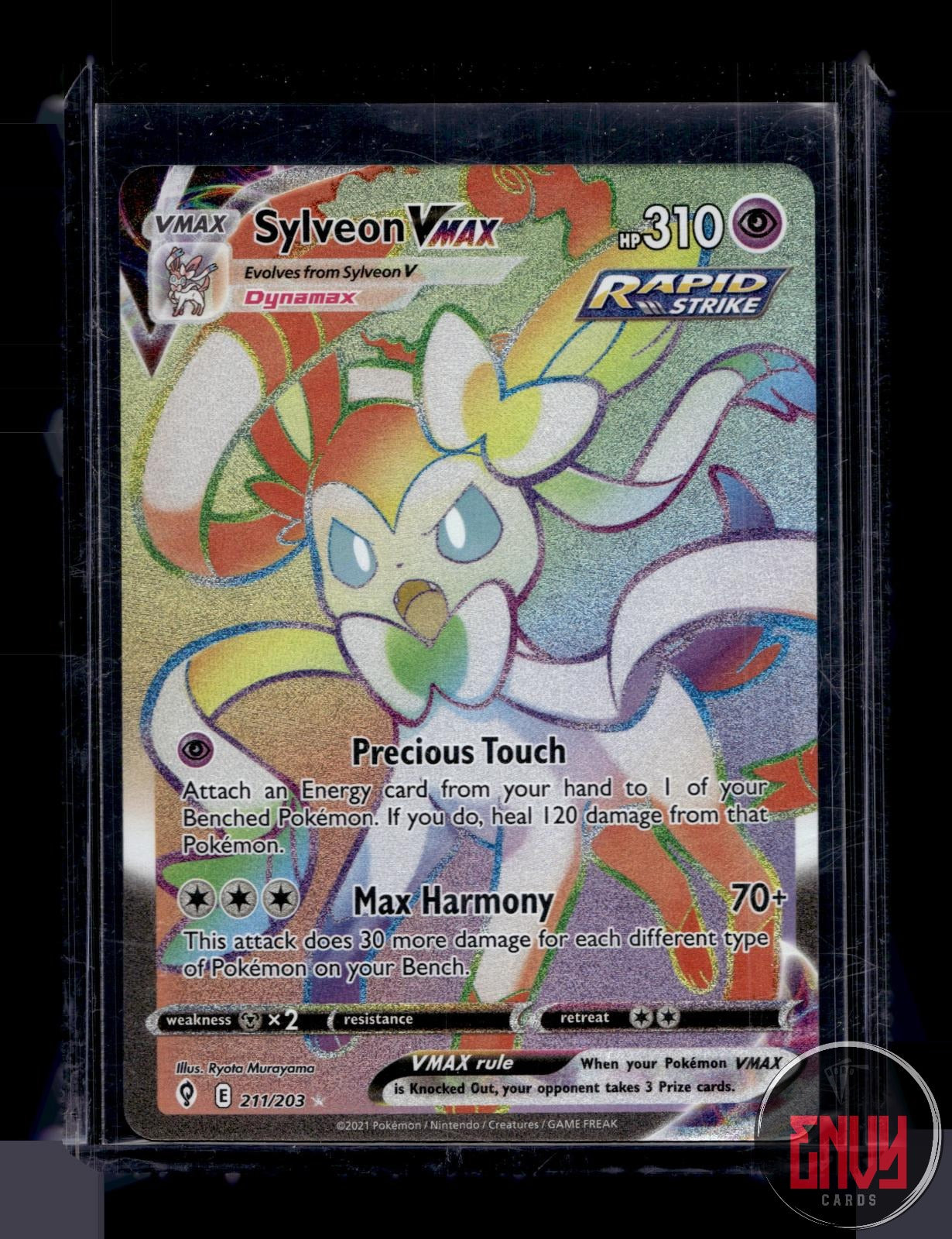 Sylveon VMAX Near Mint 211/203 Rainbow Rare Evolving Skies Pokemon Holo