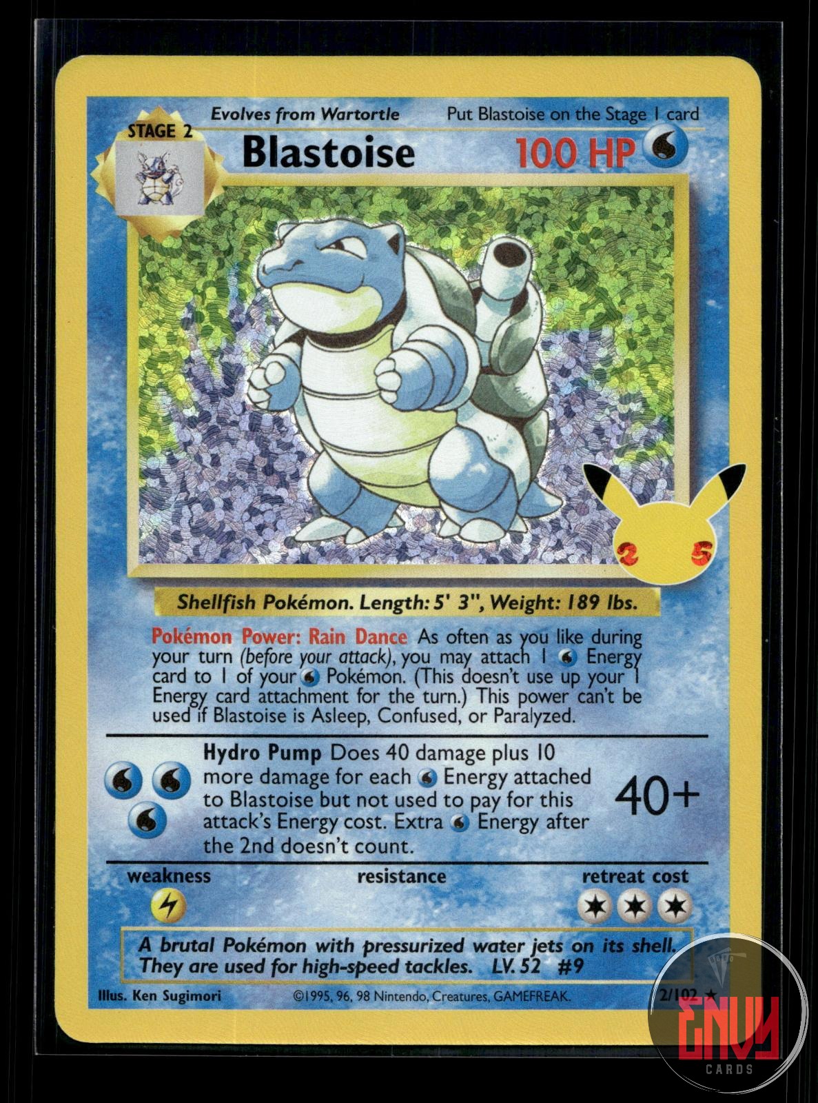 Blastoise NM 2/102 Celebrations: Classic Collection Pokemon Holo