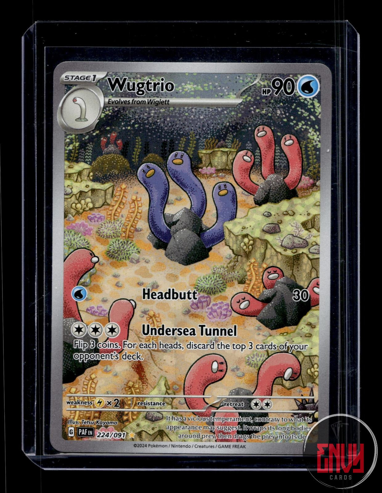 Wugtrio Near Mint 224/091 Illustration Rare Paldean Fates Pokemon