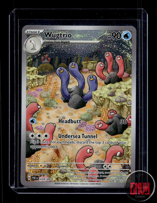 Wugtrio Near Mint 224/091 Illustration Rare Paldean Fates Pokemon