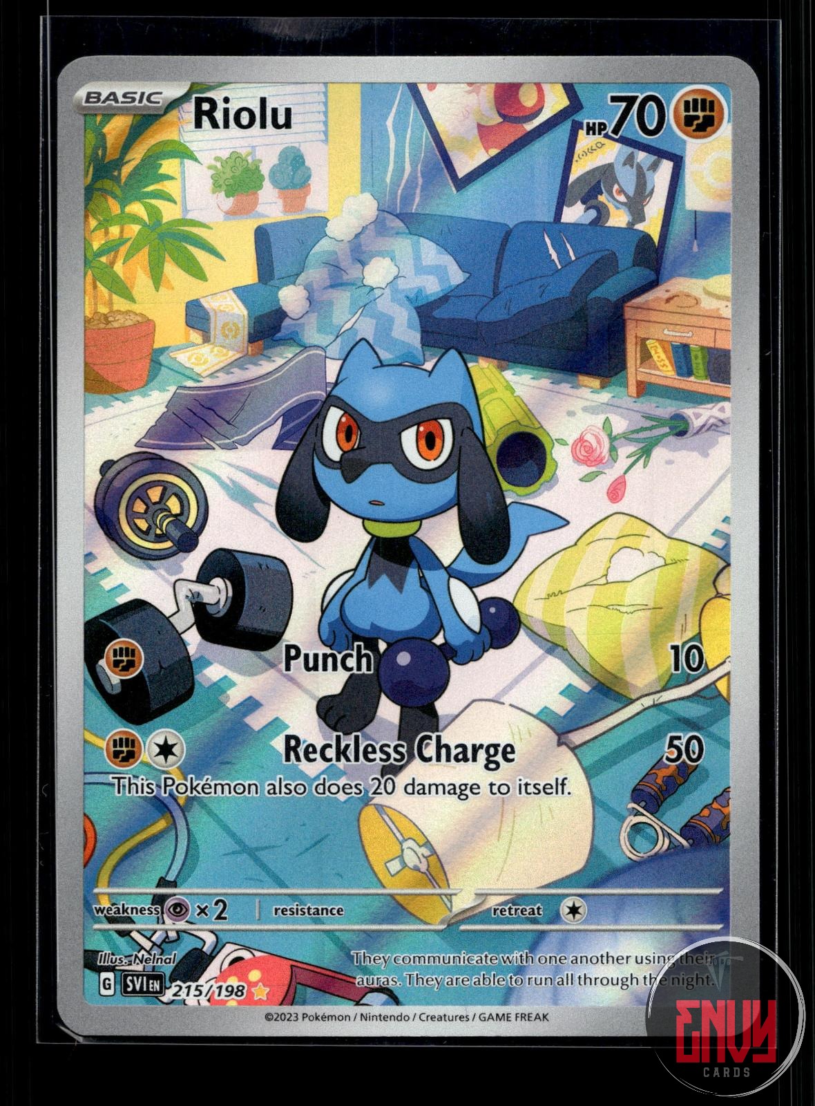 Riolu LP 215/198 IR Scarlet & Violet Pokemon Holo