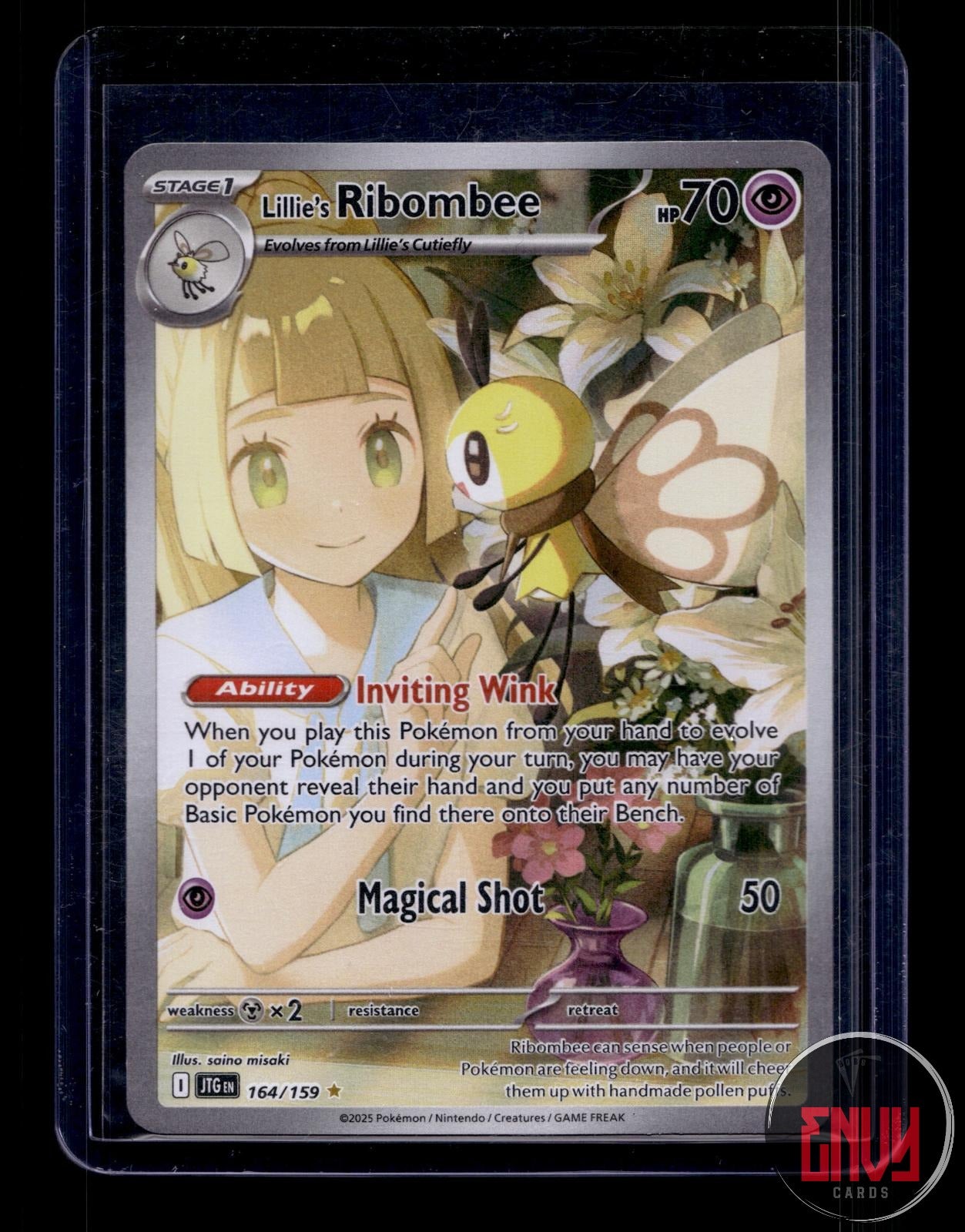 Lillie's Ribombee Near Mint 164/159 Illustration Rare Journey Together Pokemon