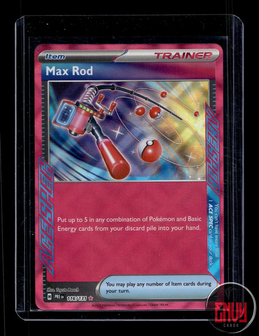 Max Rod Near Mint 116/131 ACE SPEC Rare Prismatic Evolutions Pokemon