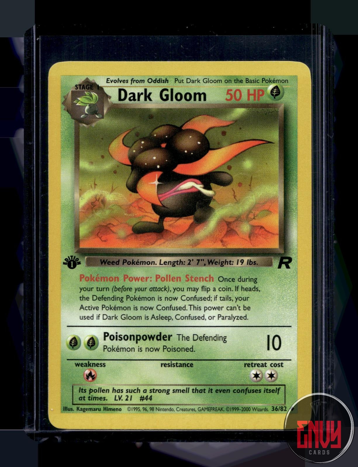 Dark Gloom Lightly Played 36/82 Uncommon Team Rocket Pokemon 1st Edition