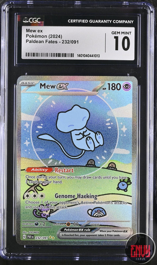 Mew EX 232/091 Special Illustration Rare Paldean Fates Pokemon CGC 10 Gem Mint
