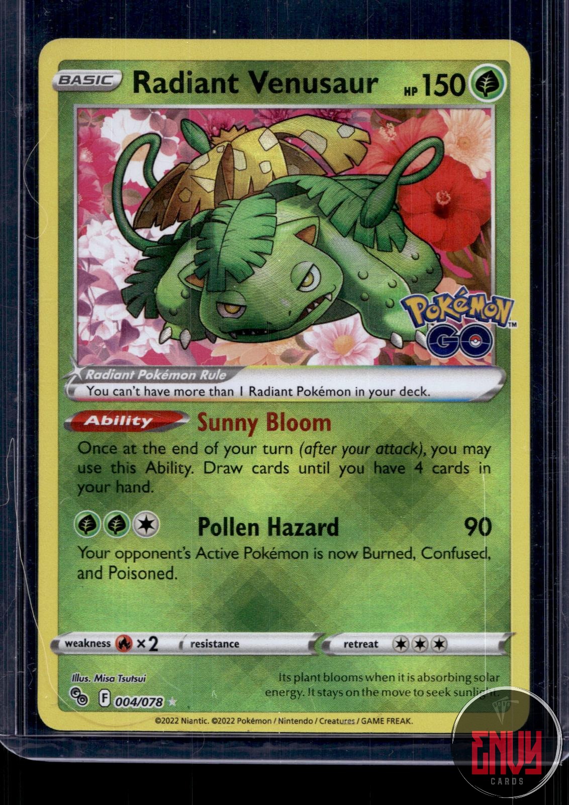 Radiant Venusaur NM 004/078 Radiant Pokemon GO Pokemon Holo