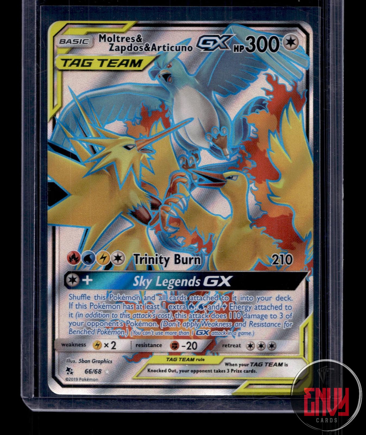 Moltres & Zapdos & Articuno GX NM 66/68 UR Hidden Fates Pokemon Holo