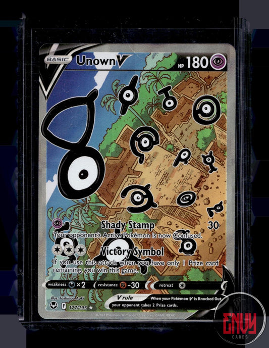 Unown V Near Mint 177/195 Ultra Rare Silver Tempest Pokemon