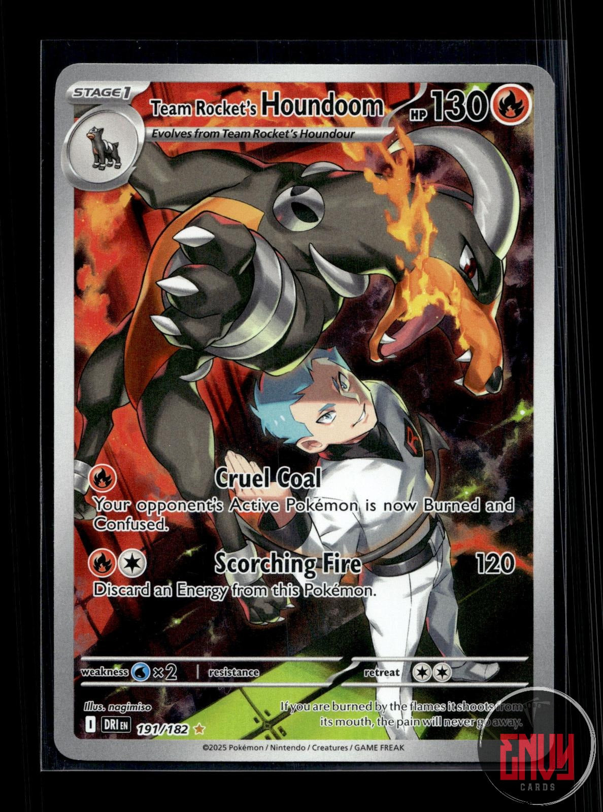 Team Rocket's Houndoom NM 191/182 IR Destined Rivals Pokemon Holo