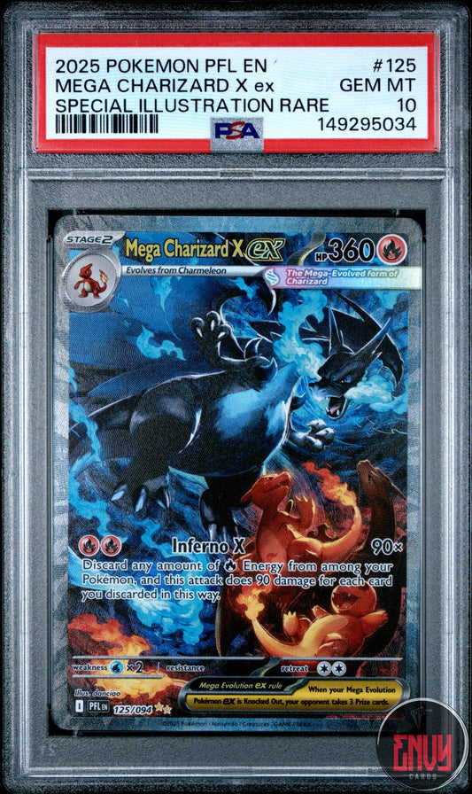 Mega Charizard X EX 125/094 Special Illustration Rare Pokemon PSA 10