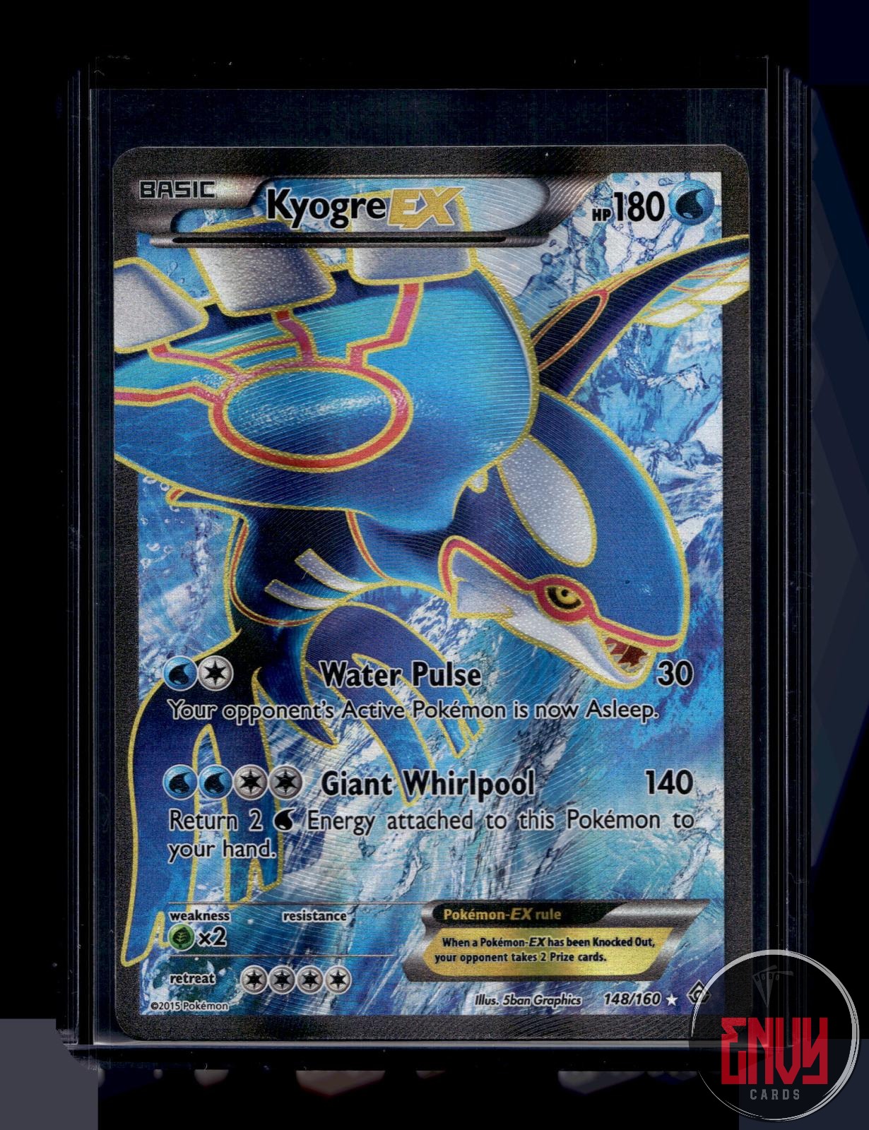 Kyogre EX Moderately Played 148/160 Ultra Rare Primal Clash Pokemon Holo