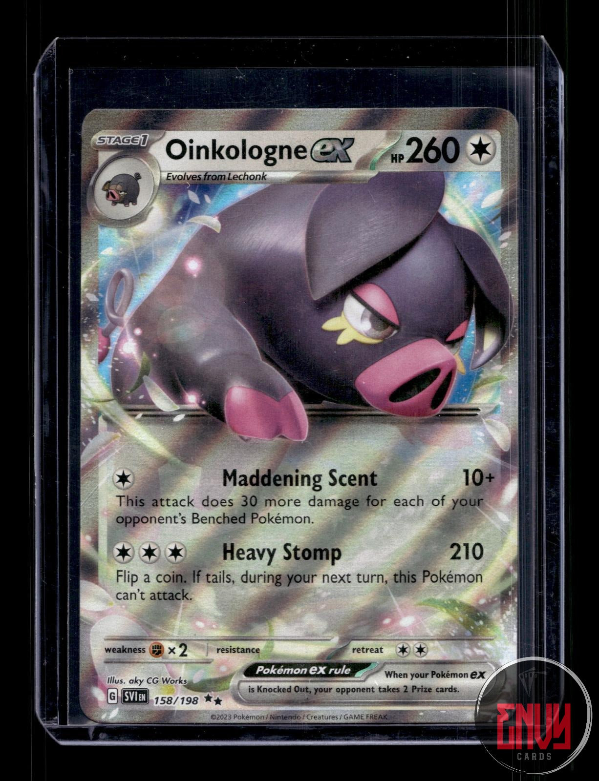 Oinkologne ex Near Mint 158/198 Double Rare Scarlet & Violet Pokemon Holo