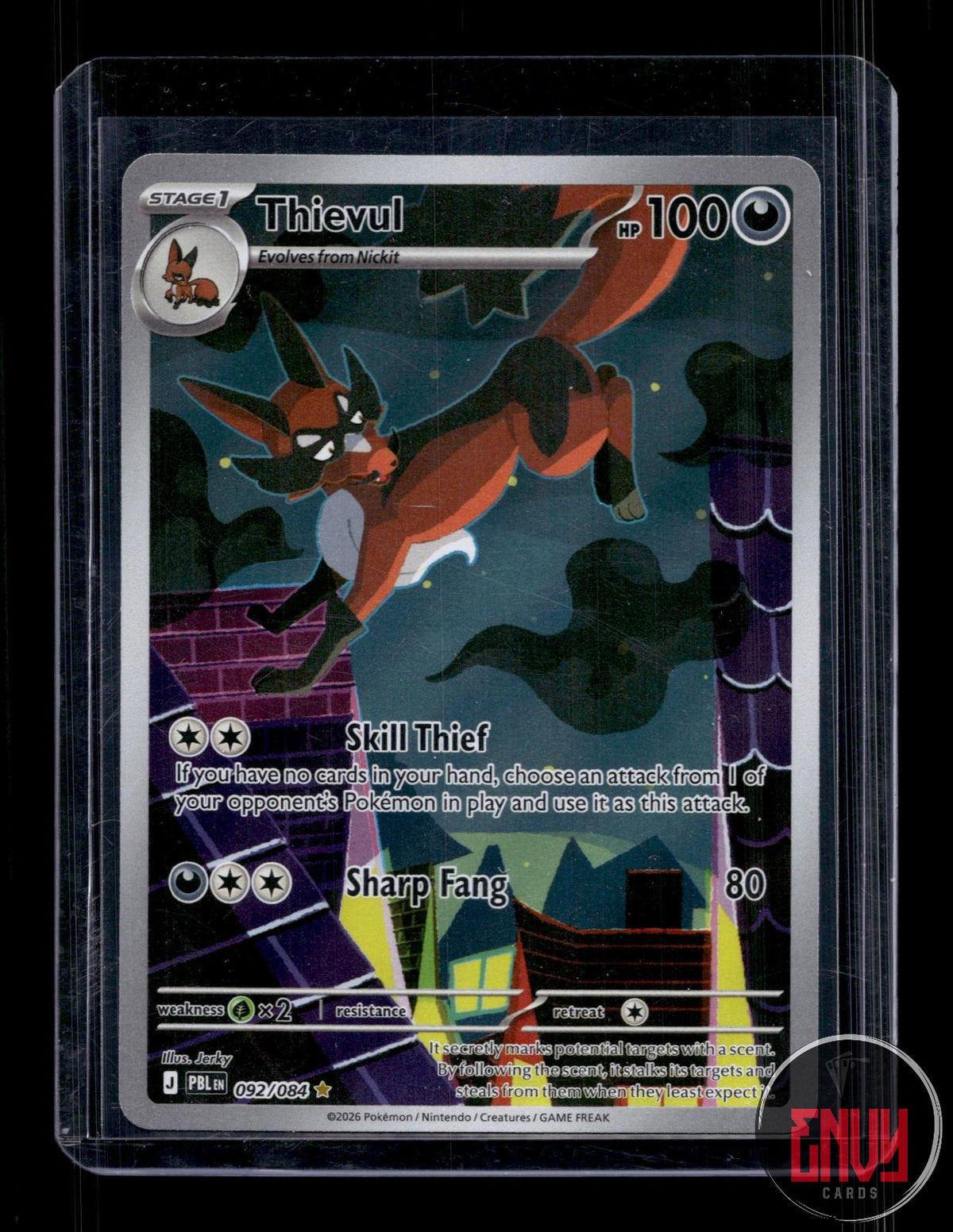 Thievul NM 092/084 IR Pitch Black Pokemon Holo