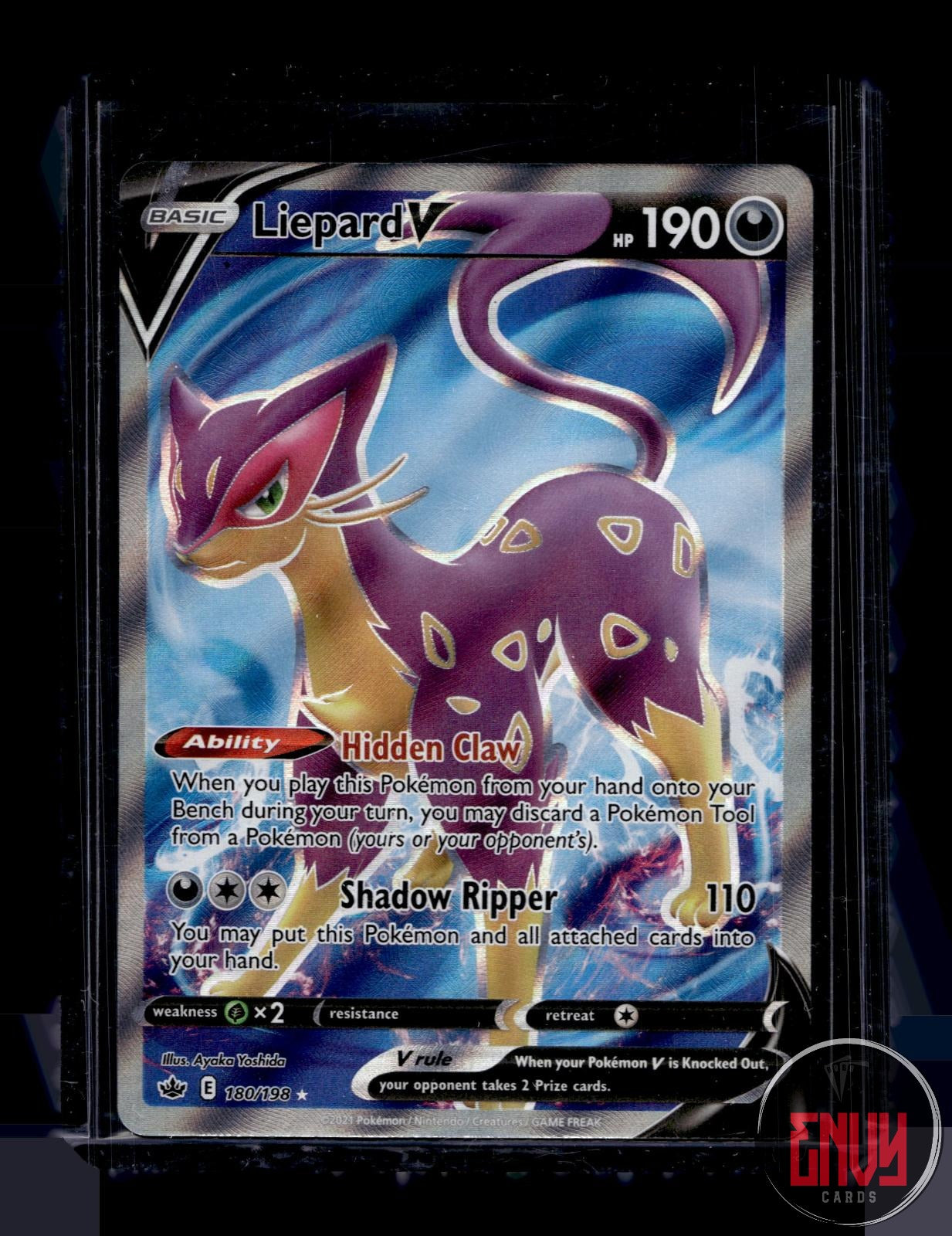 Liepard V Near Mint 180/198 Ultra Rare Chilling Reign Pokemon Holo