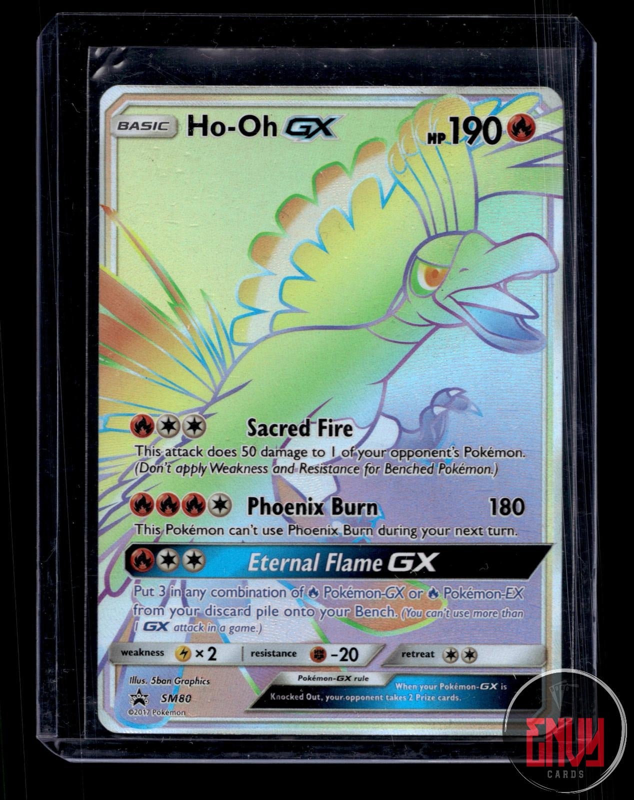 Ho-Oh GX - Moderately Played SM80 Promo Sun & Moon Promo Pokemon Holo