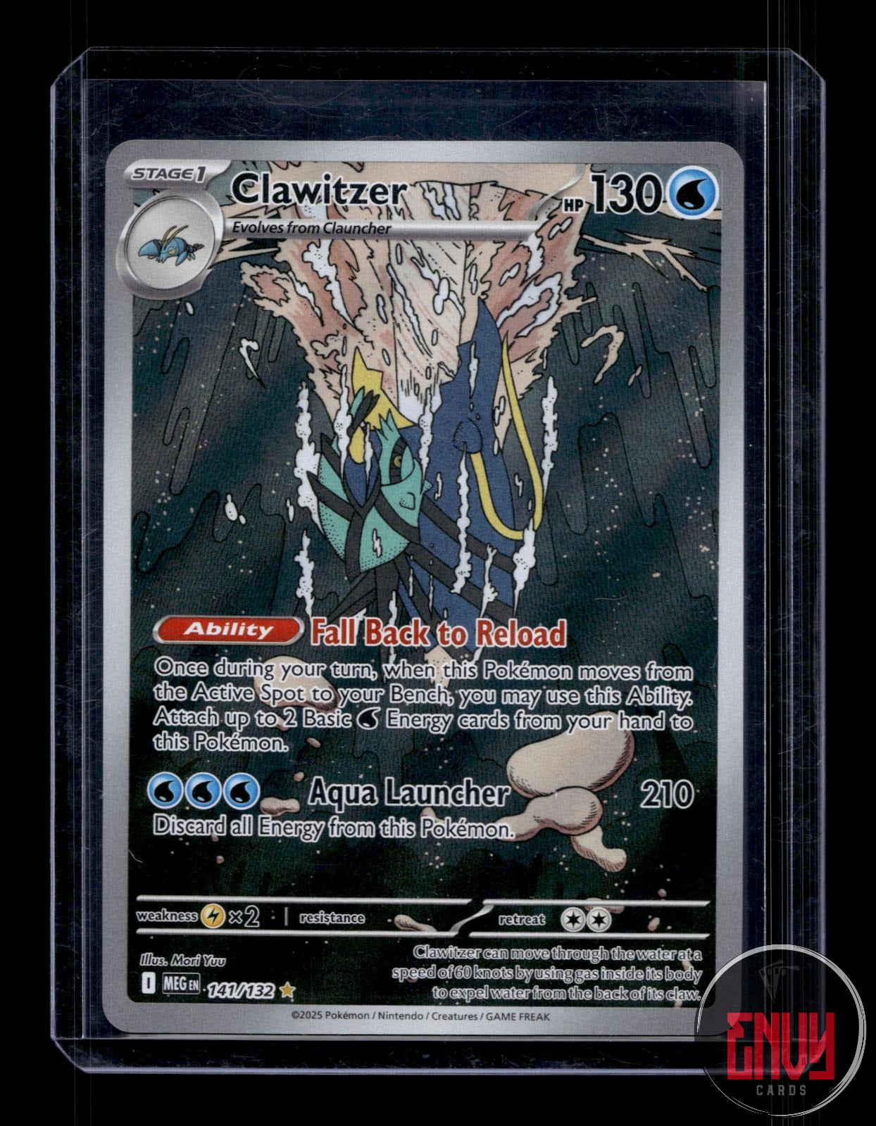Clawitzer Near Mint 141/132 Illustration Rare Mega Evolution Pokemon Holo
