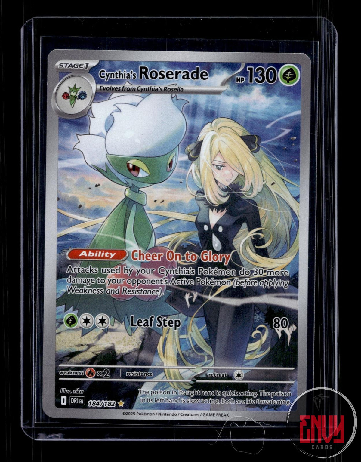 Cynthia's Roserade NM 184/182 Illustration Rare Destined Rivals Pokemon Holo