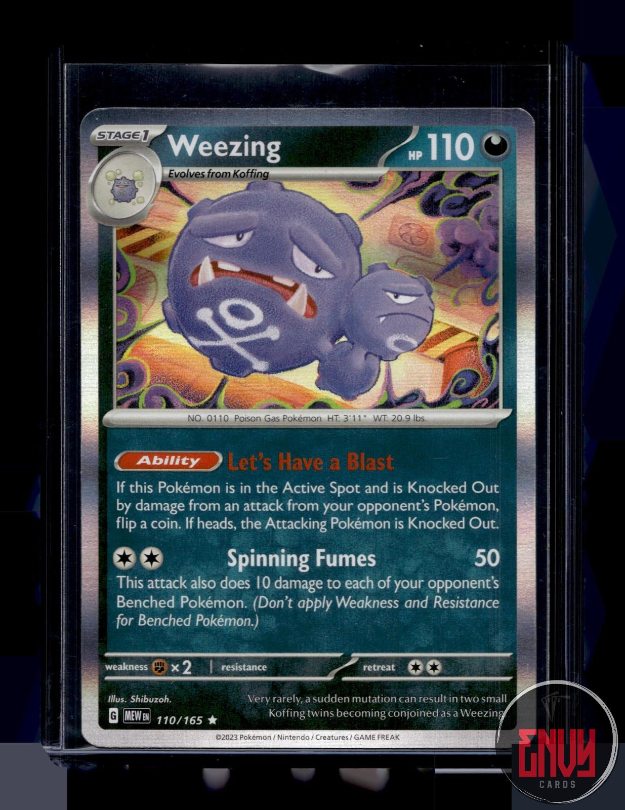 Weezing Near Mint 110/165 Rare 151 Pokemon Holo