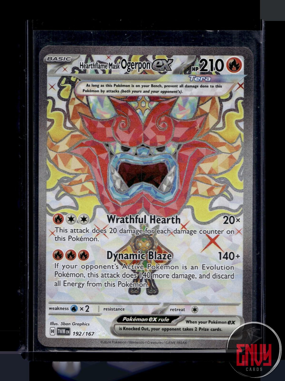 Hearthflame Mask Ogerpon ex NM 192/167 UR Twilight Masquerade Pokemon Holo