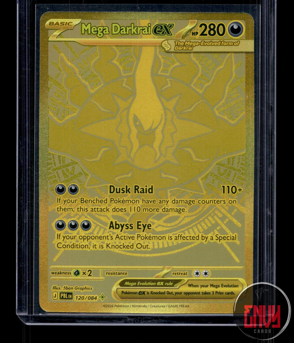 Mega Darkrai ex NM 120/084 Mega Hyper Rare Pitch Black Pokemon Holo