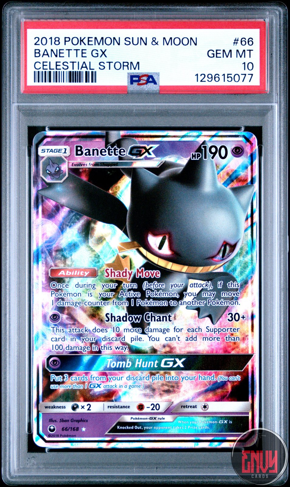 Banette Gx 66/168 Celestial Storm Pokemon PSA 10