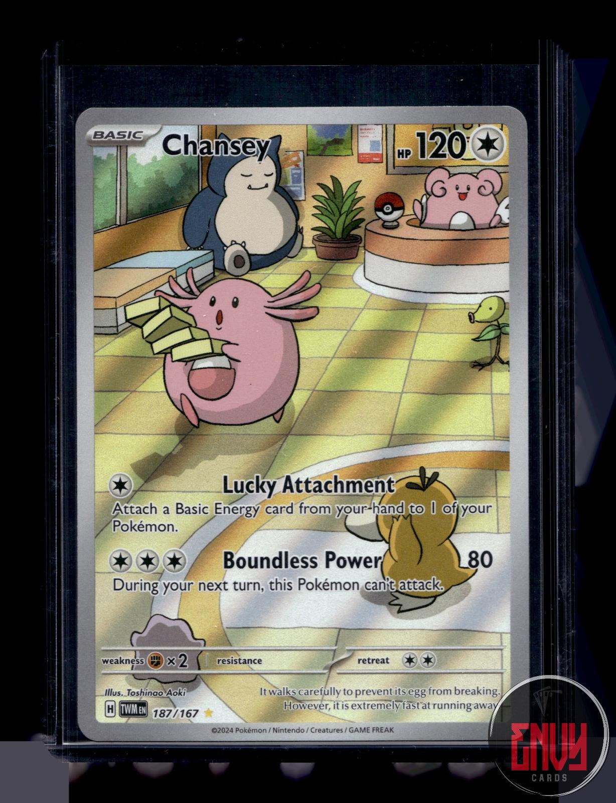 Chansey Near Mint 187/167 Illustration Rare Twilight Masquerade Pokemon Holo