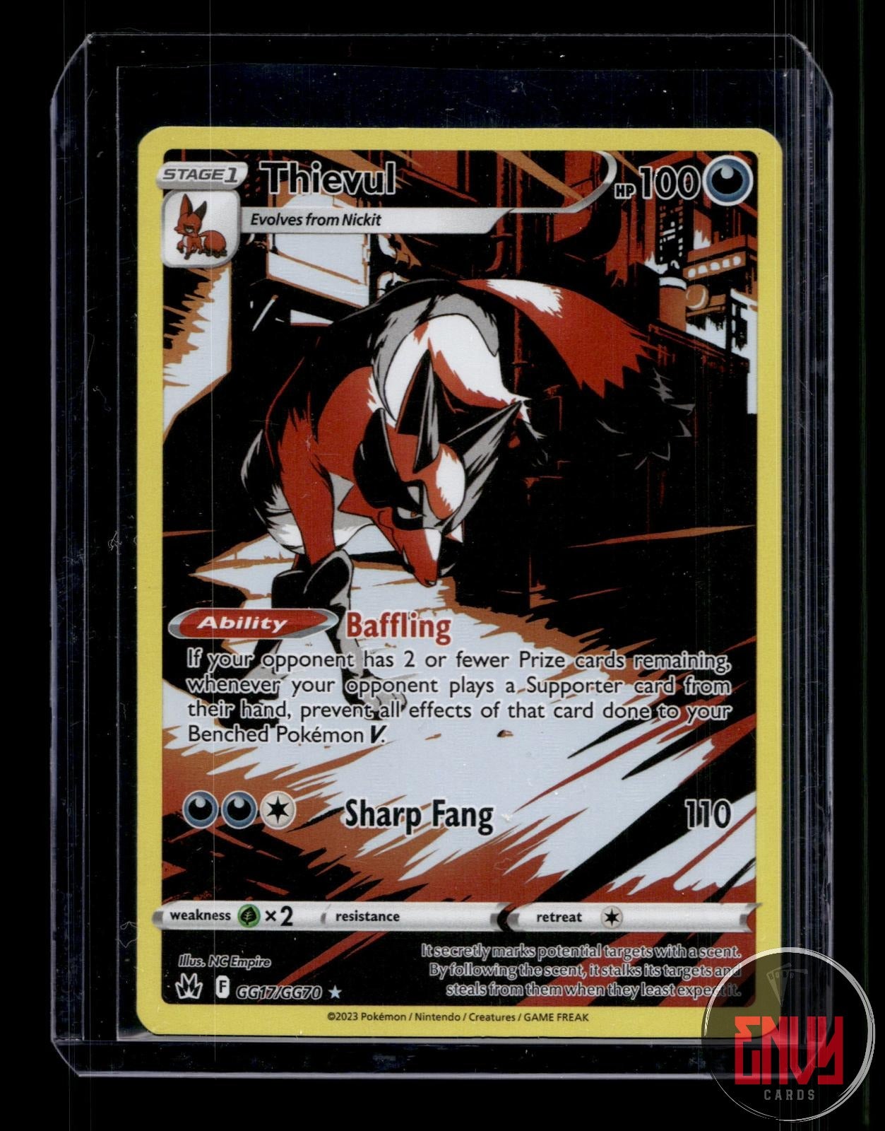 Thievul NM GG17/GG70 Crown Zenith Galarian Gallery Pokemon Holo