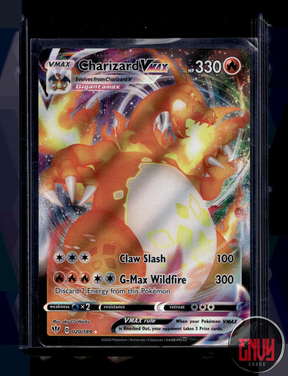 Charizard VMAX LP 020/189 UR Darkness Ablaze Pokemon Holo