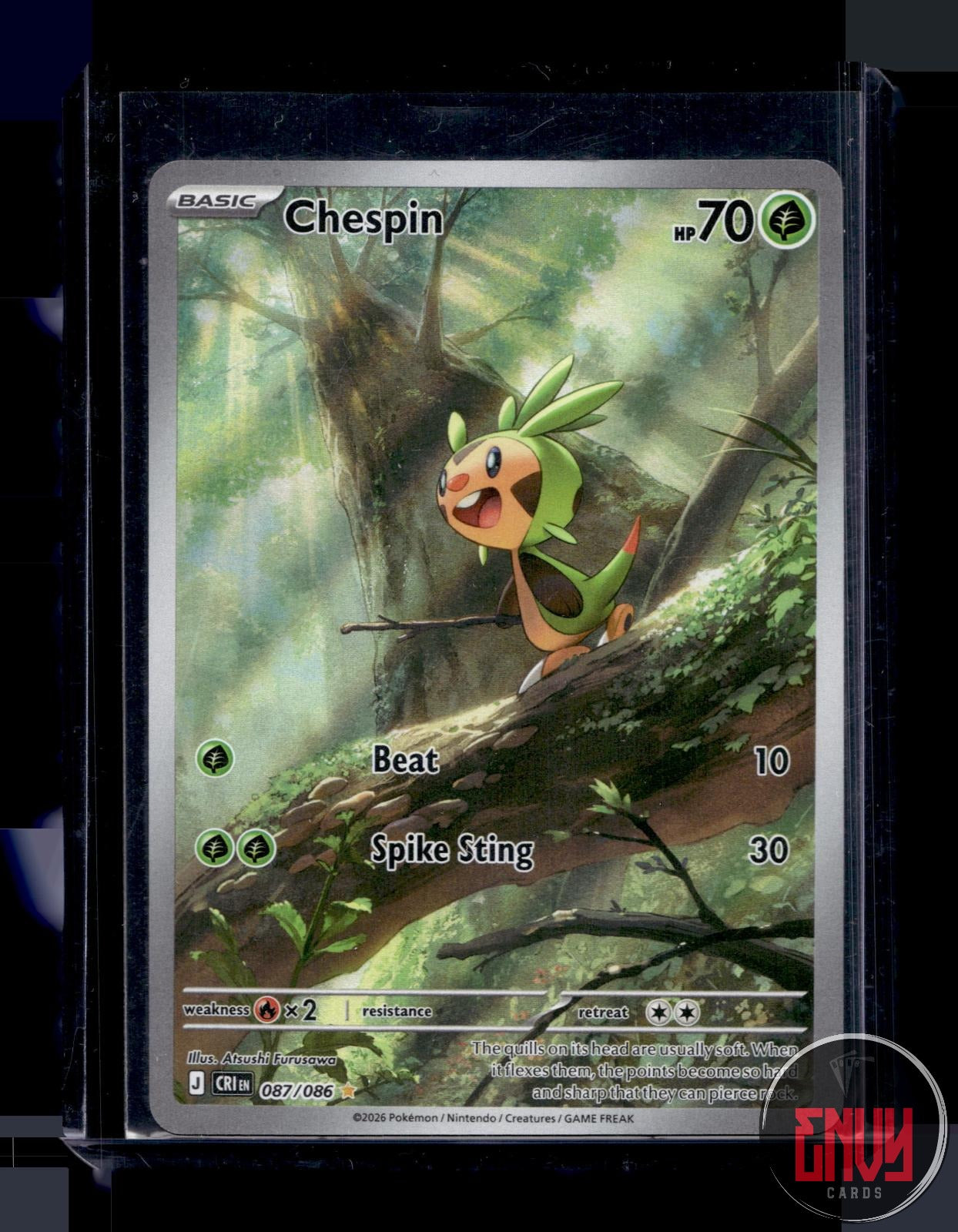 Chespin Near Mint 087/086 Shiny Rare ME04: Chaos Rising Pokemon