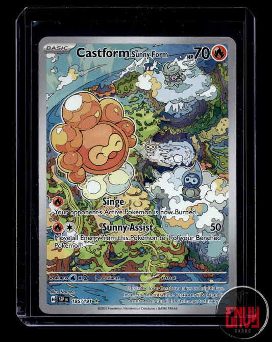 Castform Sunny Form Near Mint 195/191 Illustration Rare Surging Sparks Pokemon