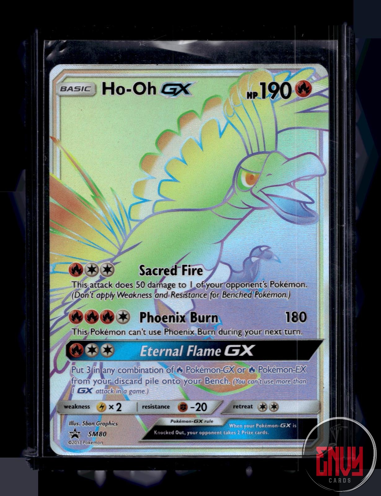 Ho-Oh GX - Heavily Played SM80 Promo Sun & Moon Promo Pokemon Holo