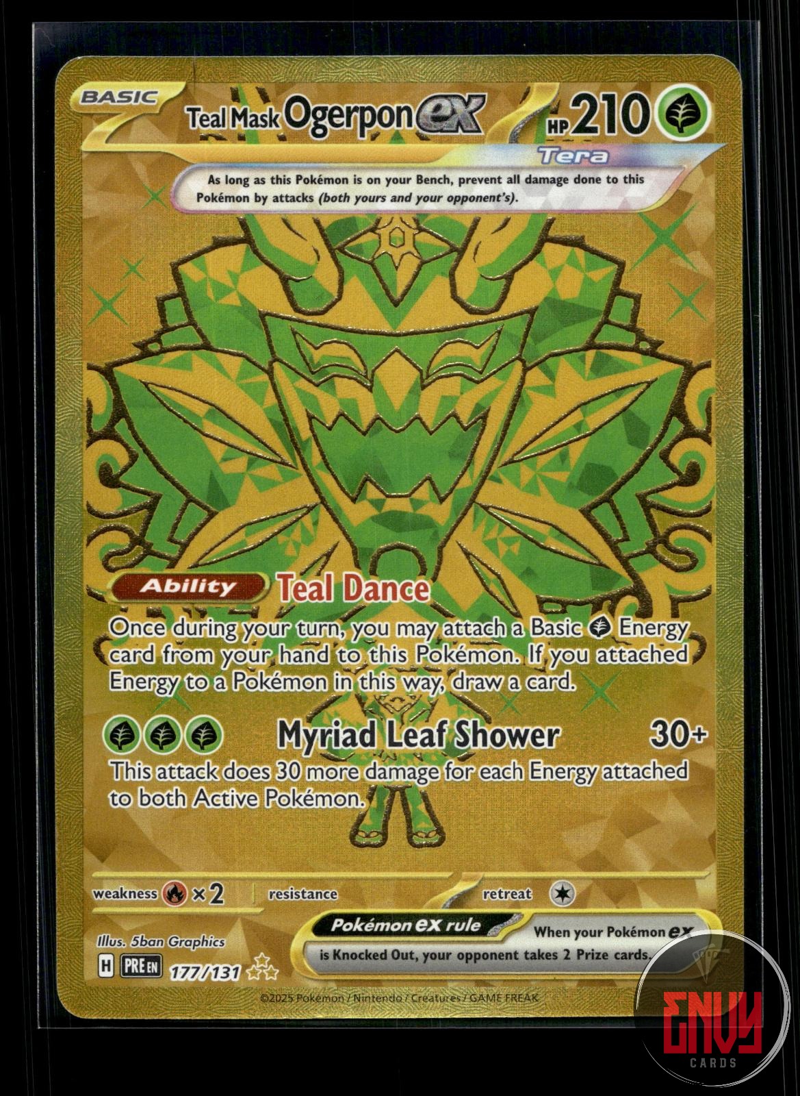 Teal Mask Ogerpon ex NM 177/131 HR Prismatic Evolutions Pokemon Holo