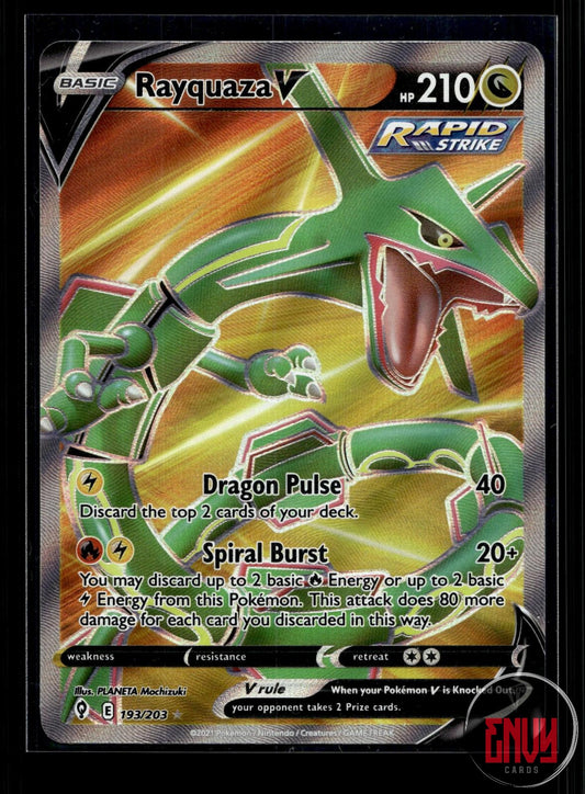 Rayquaza V NM 193/203 UR Evolving Skies Pokemon Holo