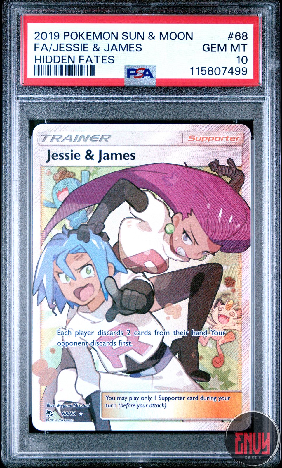 Jessie & James 68/68 Hidden Fates Pokemon PSA 10