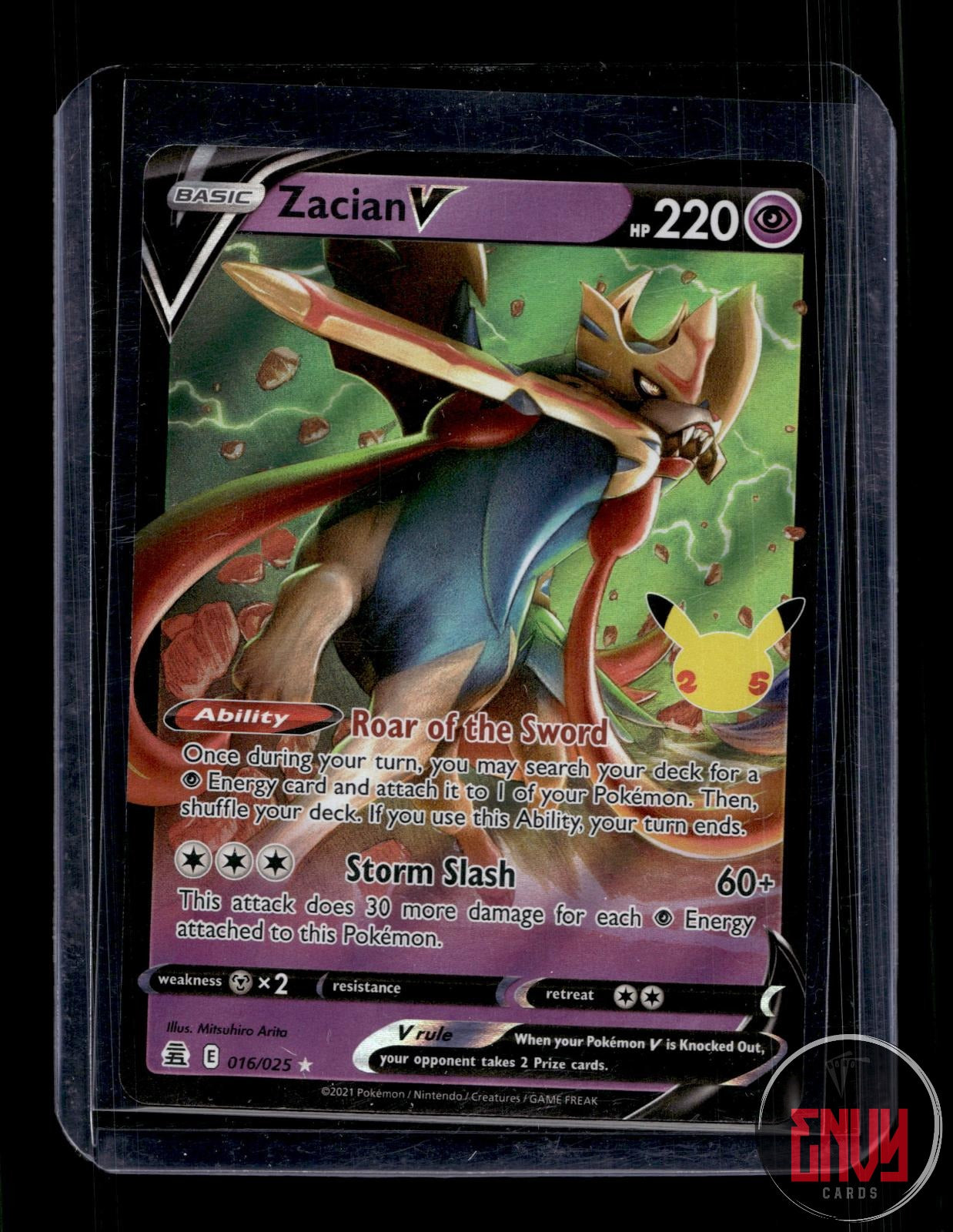 Zacian V Near Mint 016/025 V Rare Celebrations Pokemon Holo
