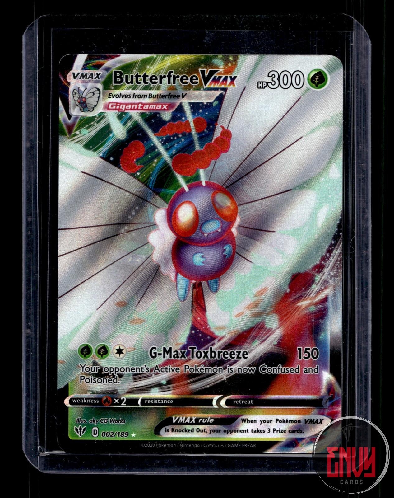 Butterfree VMAX Near Mint 002/189 VMAX Rare Darkness Ablaze Pokemon Holo
