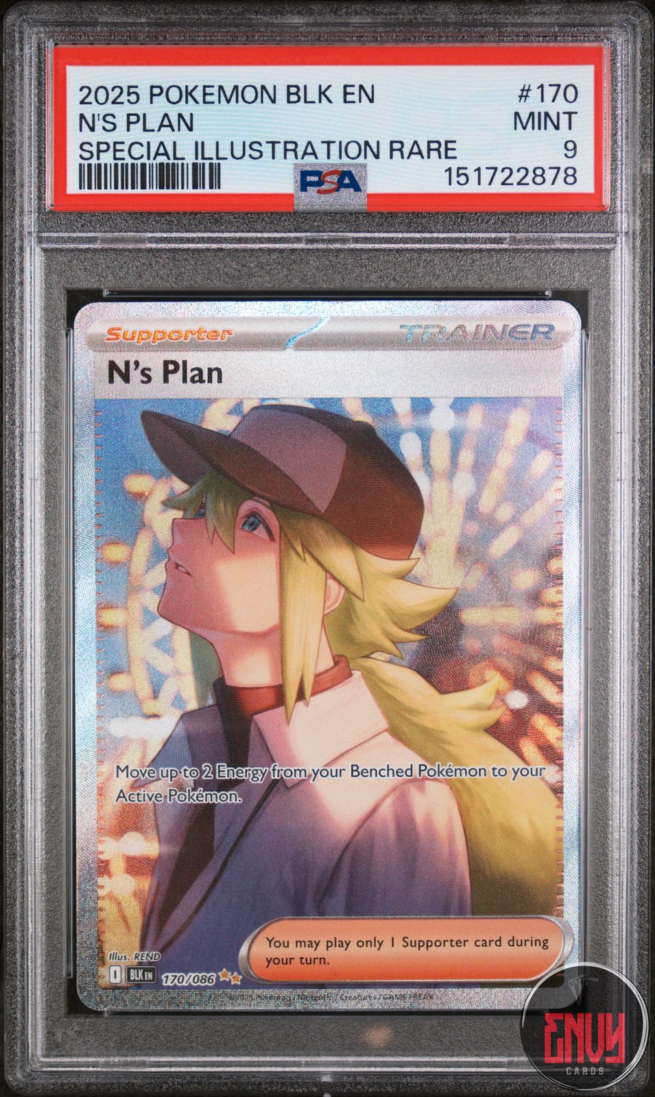 N's Plan 170/086 Special Illustration Rare Black Bolt Pokemon PSA 9 Mint