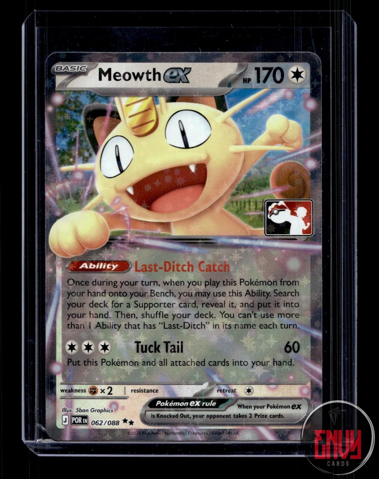 Meowth ex Near Mint 062/088 Double Rare Prize Pack Series Cards Pokemon Holo