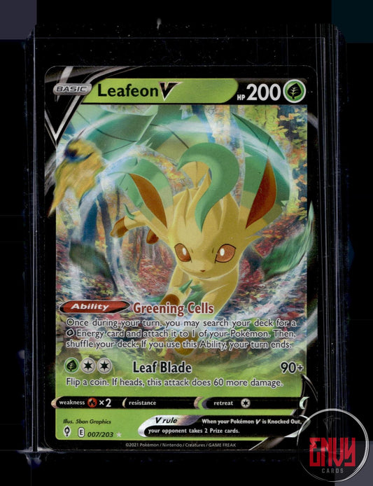 Leafeon V Near Mint 007/203 V Rare Evolving Skies Pokemon Holo