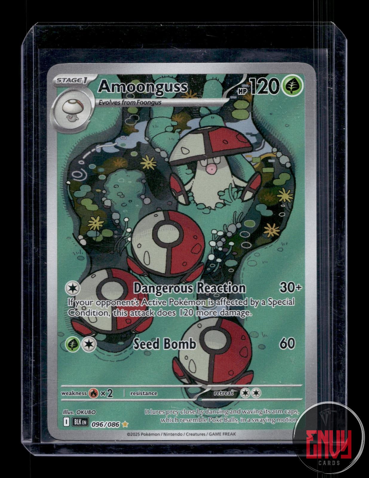 Amoonguss Near Mint 096/086 Illustration Rare Black Bolt Pokemon Holo