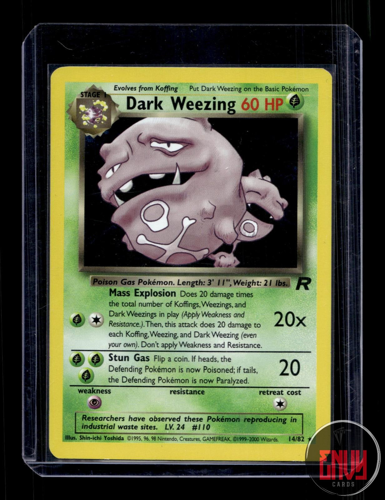 Dark Weezing Lightly Played 14/82 Rare Team Rocket Pokemon Unlimited Holo