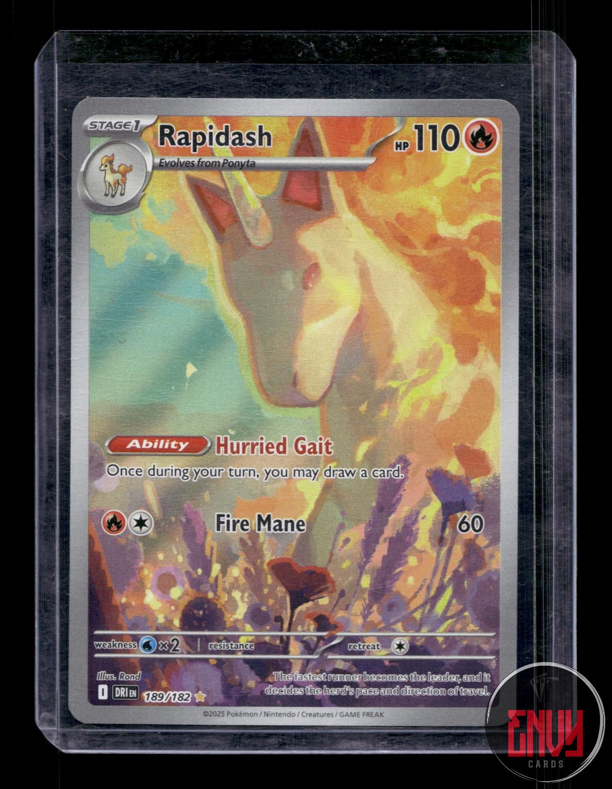 Rapidash Near Mint 189/182 Illustration Rare Destined Rivals Pokemon