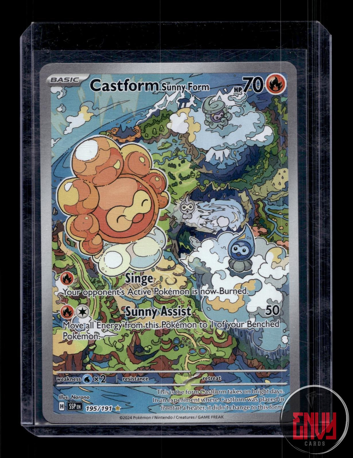 Castform Sunny Form NM 195/191 Illustration Rare Surging Sparks Pokemon Holo