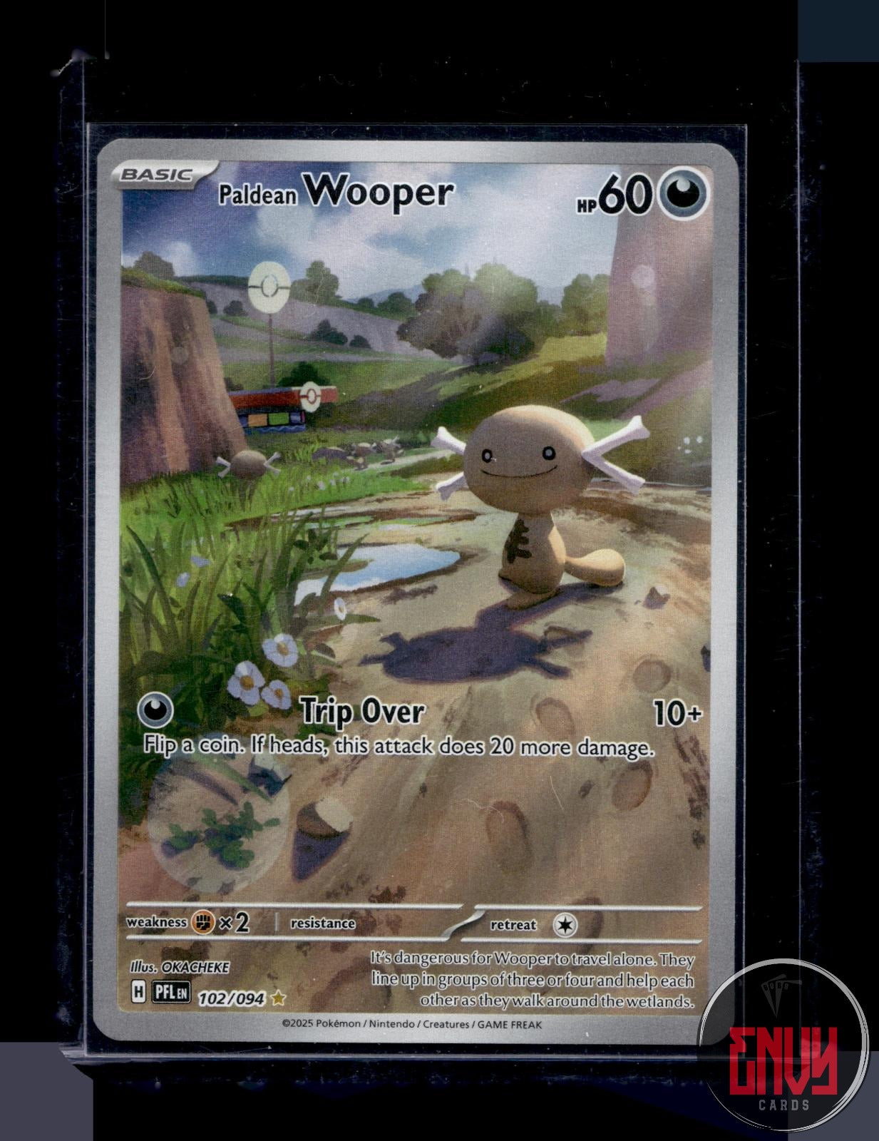 Paldean Wooper Near Mint 102/094 Illustration Rare Phantasmal Flames Pokemon