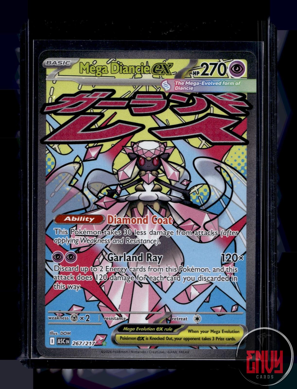 Mega Diancie ex Near Mint 267/217 Mega Attack Rare Ascended Heroes Pokemon
