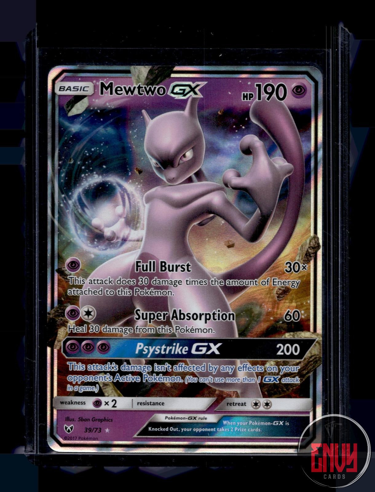 Mewtwo GX Near Mint 39/73 GX Rare Shining Legends Pokemon